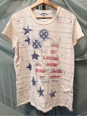 Disney Mickey Mouse Stars T-Shirt - Cream and Blue